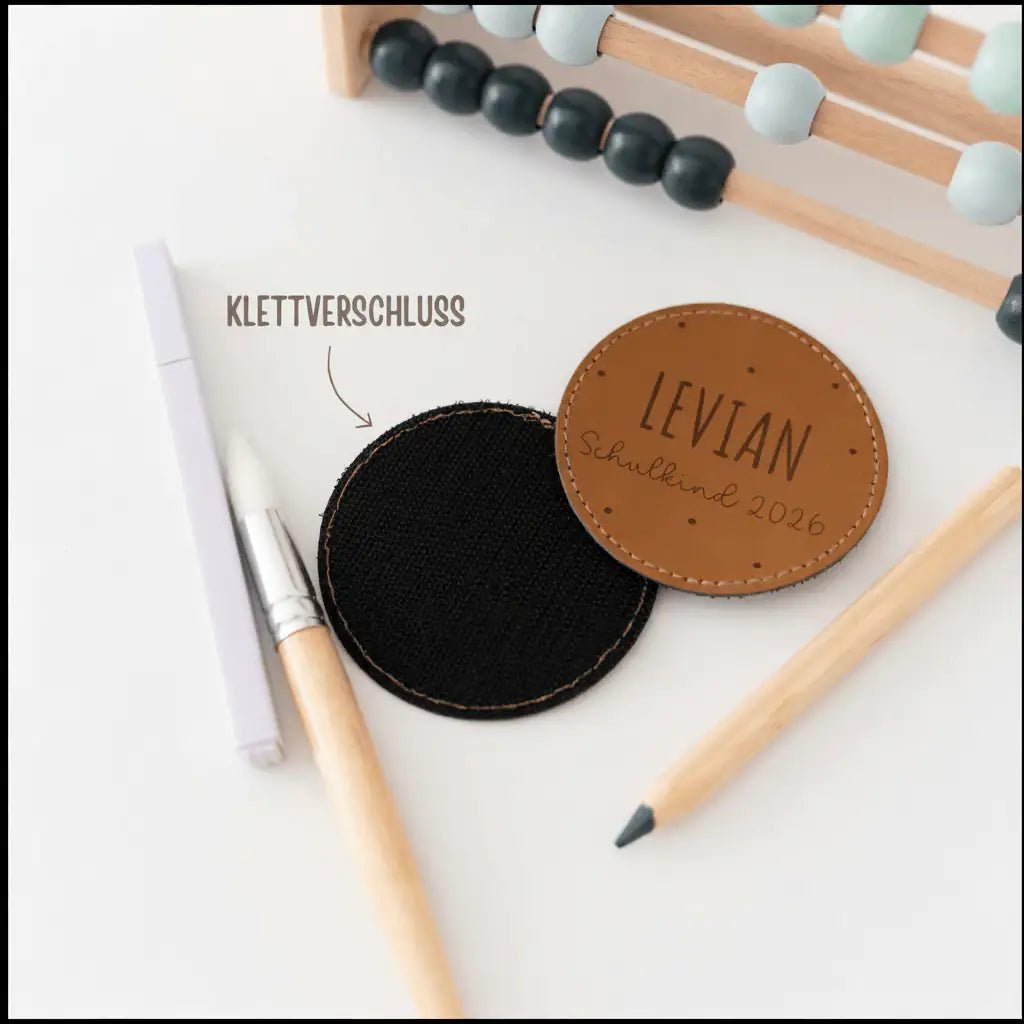 Lederpatches für Rucksack/Schulranzen personalisiert - wunderwunsch