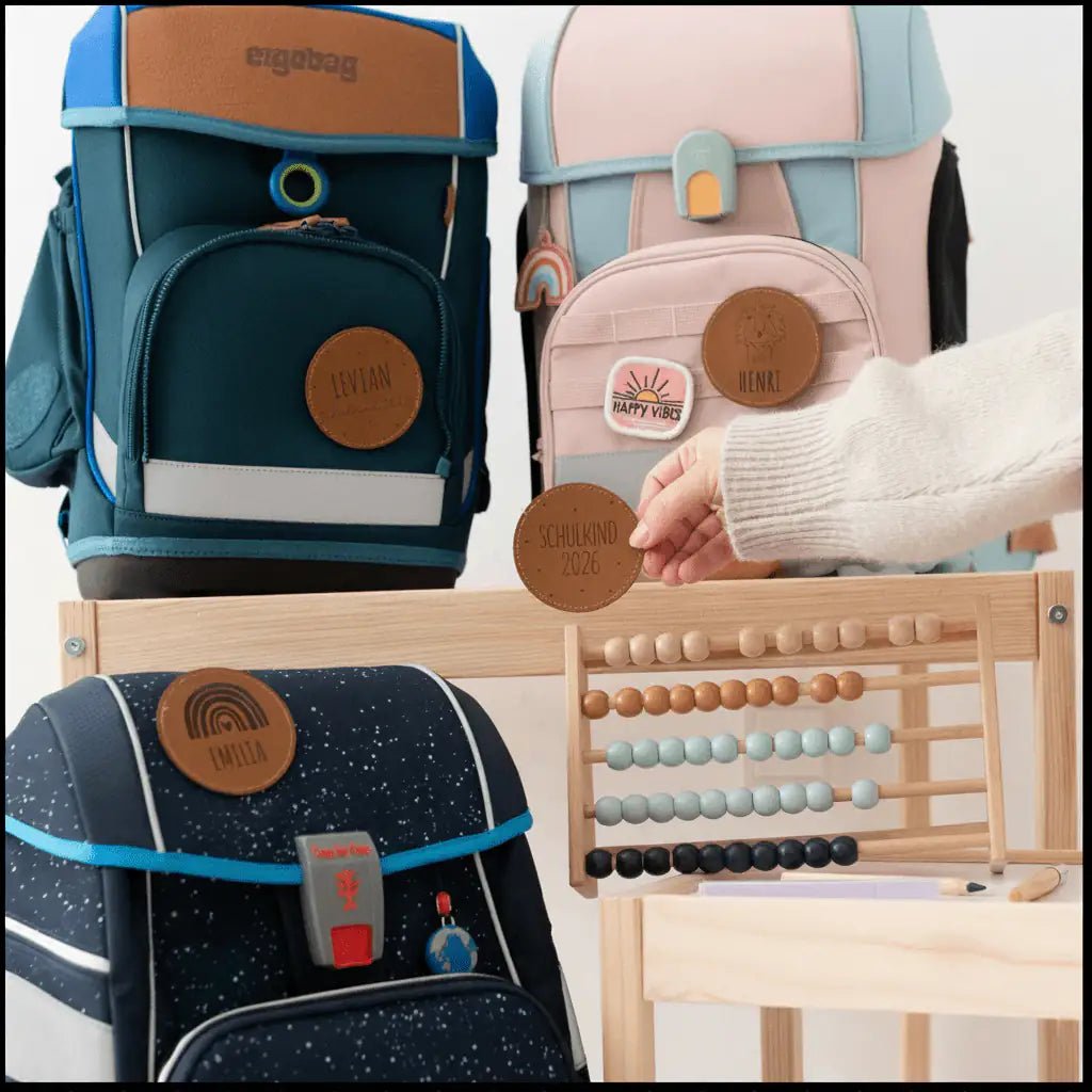 Lederpatches für Rucksack/Schulranzen personalisiert - wunderwunsch
