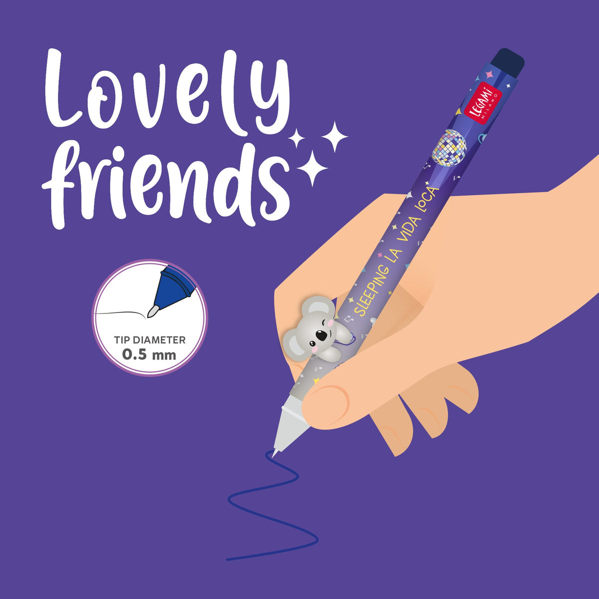 LEGAMI Gelstift mit Tierdeko Koala - Lovely Friends - wunderwunsch