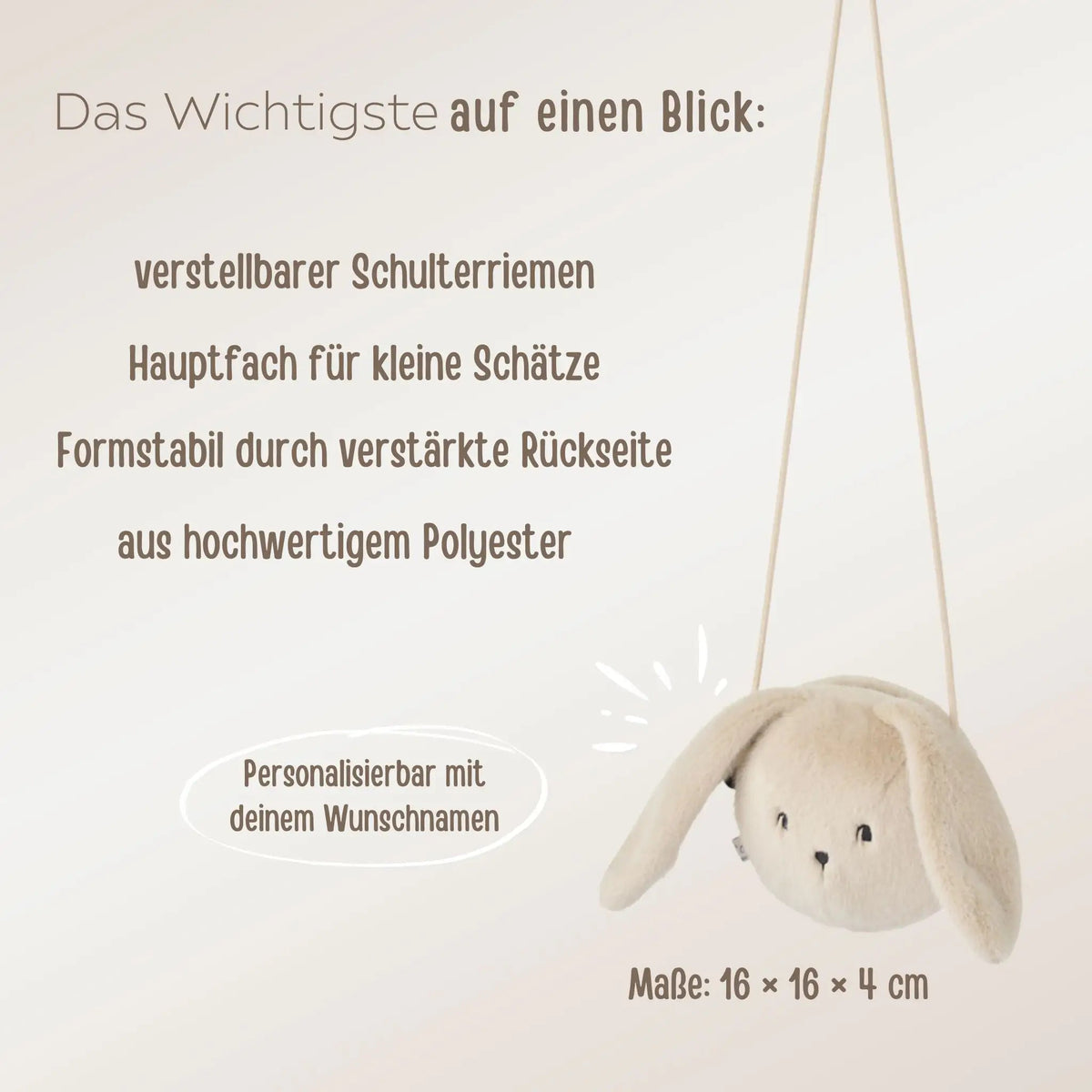 LIEWOOD Umhängetasche Hase personalisierbar - wunderwunsch
