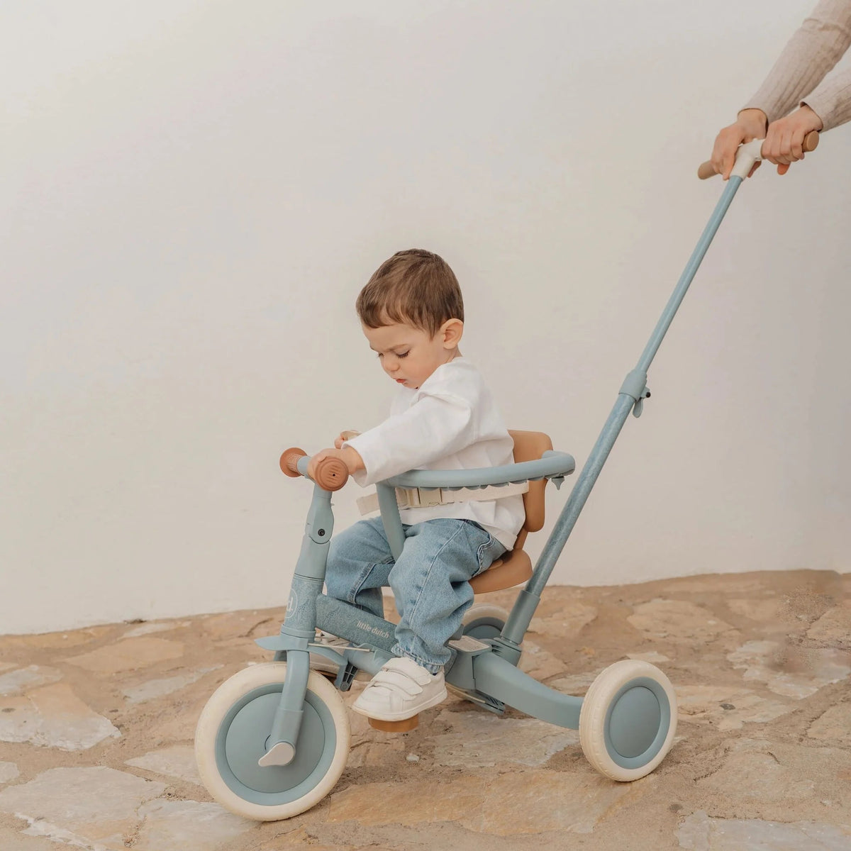 LITTLE DUTCH 4-in-1 Laufrad Dreirad - Blau - wunderwunsch