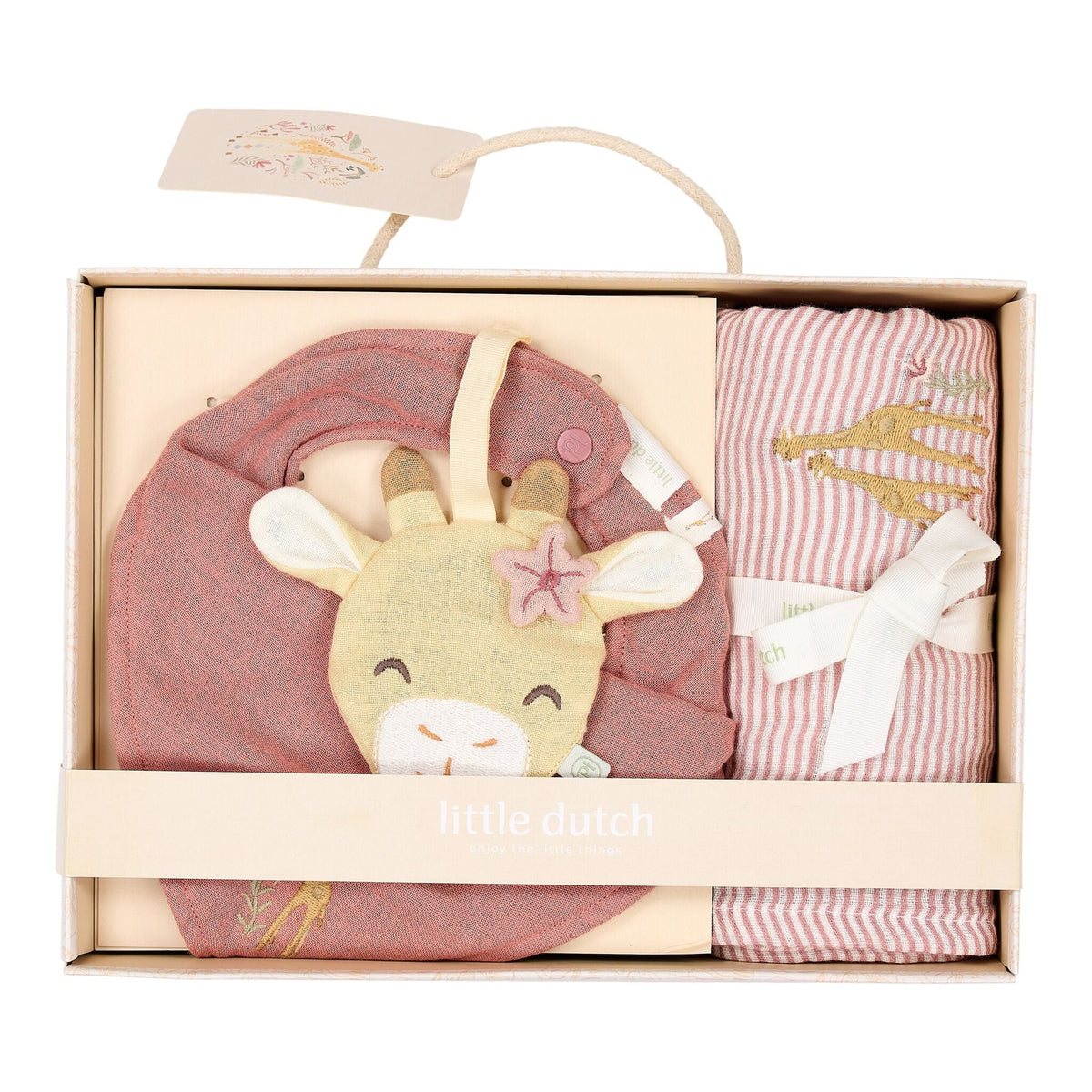LITTLE DUTCH Geschenkbox Giraffe - Rosa - wunderwunsch