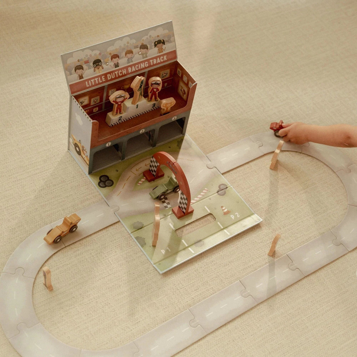 LITTLE DUTCH Holz Rennbahn im Spielkoffer - Essentials - wunderwunsch