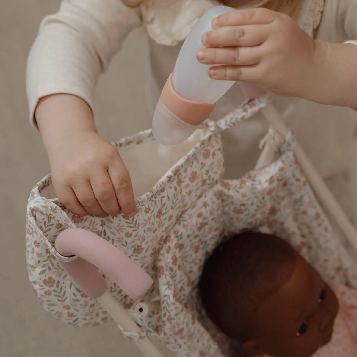 LITTLE DUTCH Puppenbuggy klappbar - Soft Flowers rosa - wunderwunsch