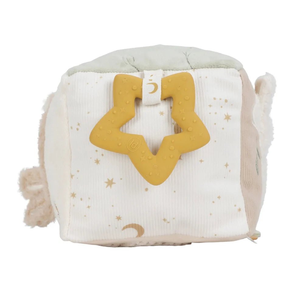 LITTLE DUTCH Stoff Aktivitäten Spielwürfel - Beige - Newborn Naturals - wunderwunsch