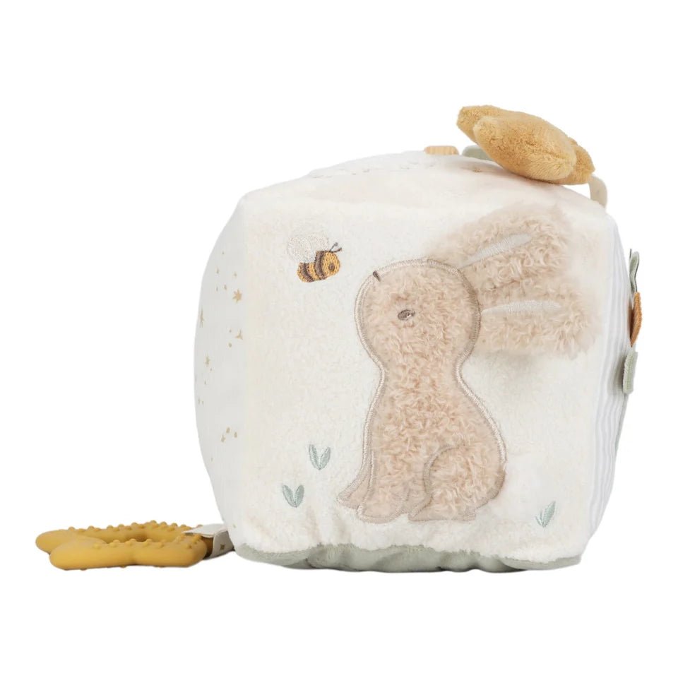 LITTLE DUTCH Stoff Aktivitäten Spielwürfel - Beige - Newborn Naturals - wunderwunsch