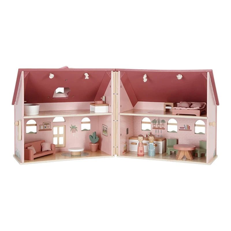 LITTLE DUTCH Tragbares Puppenhaus aus Holz – Essentials - wunderwunsch