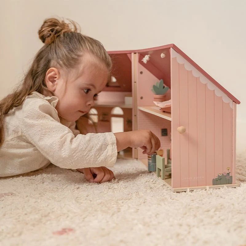 LITTLE DUTCH Tragbares Puppenhaus aus Holz – Essentials - wunderwunsch
