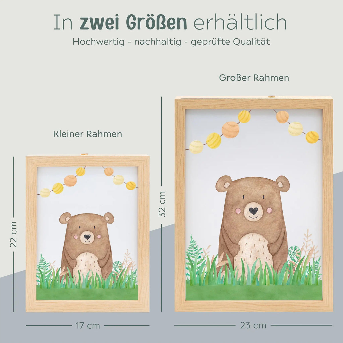 Magischer LED Bilderrahmen - Bär Glühwürmchen - wunderwunsch