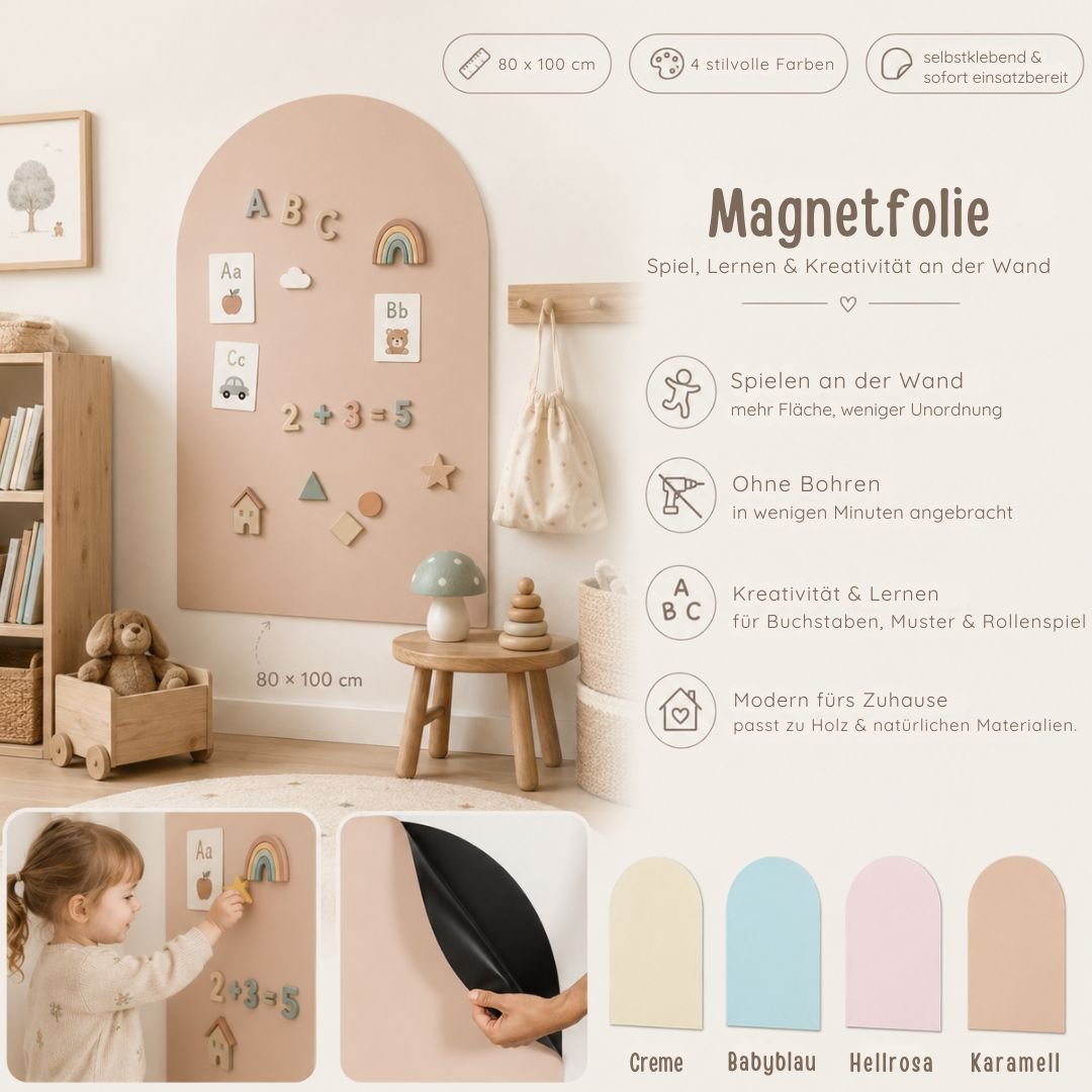 Magnettafel Kinderzimmer selbstklebend 80x100cm - wunderwunsch