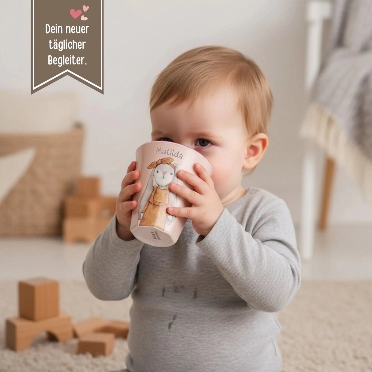 MEALIVING Becher Hase personalisierbar - wunderwunsch