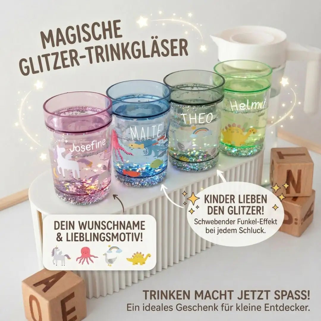 MEALIVING Glitzerbecher personalisiert - wunderwunsch