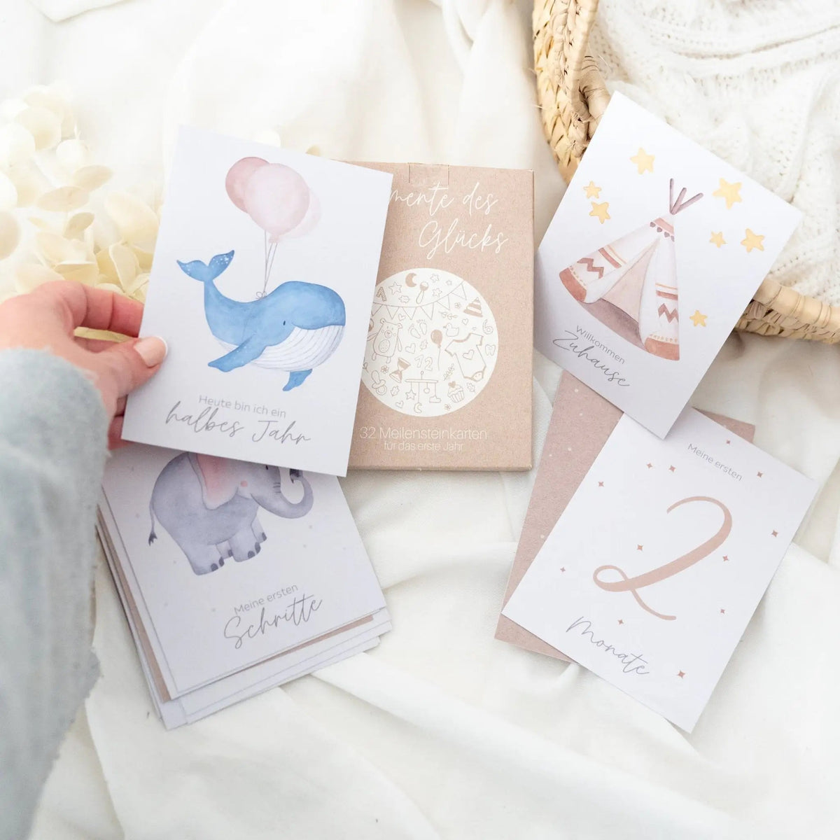 Meilensteinkarten Baby 32-teiliges Set - wunderwunsch