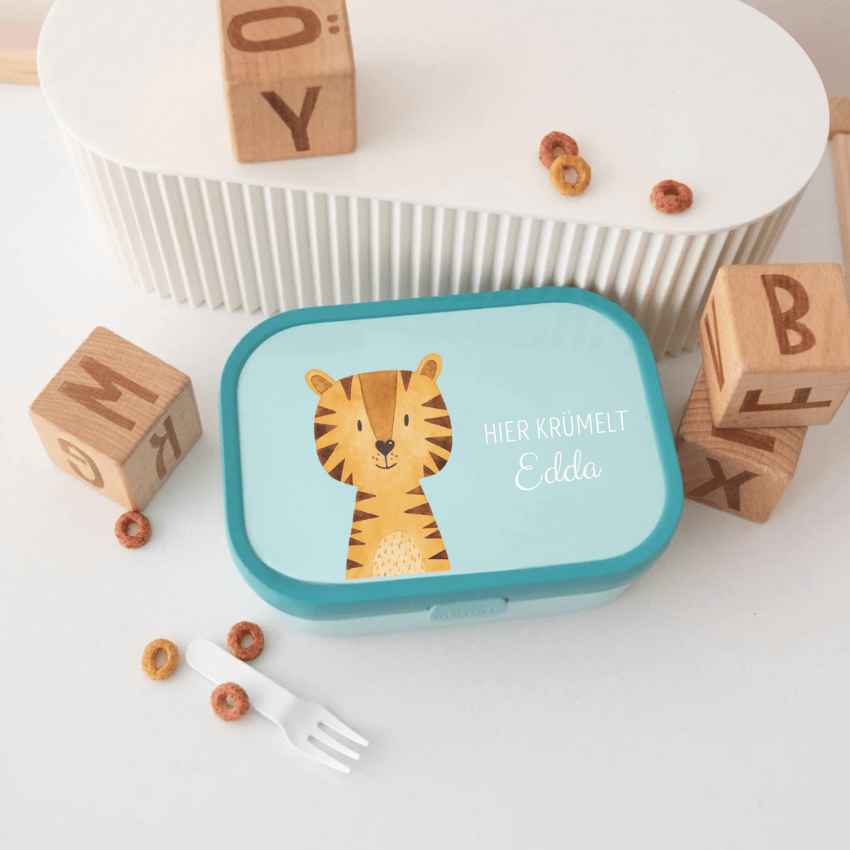 MEPAL Brotdose Campus personalisiert mit Bento Einsatz - Tier Aquarell - wunderwunsch