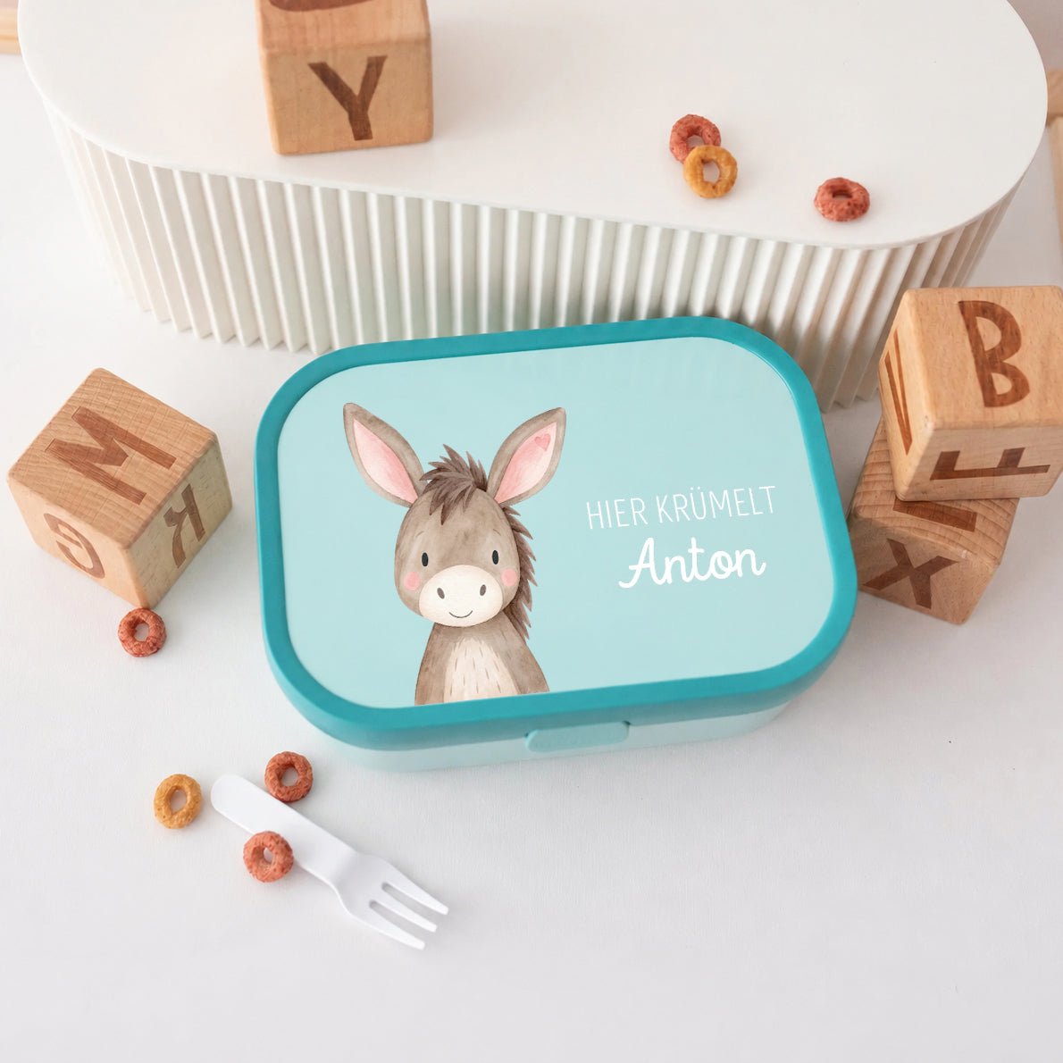 MEPAL Brotdose Campus personalisiert mit Bento Einsatz - Tier Aquarell - wunderwunsch