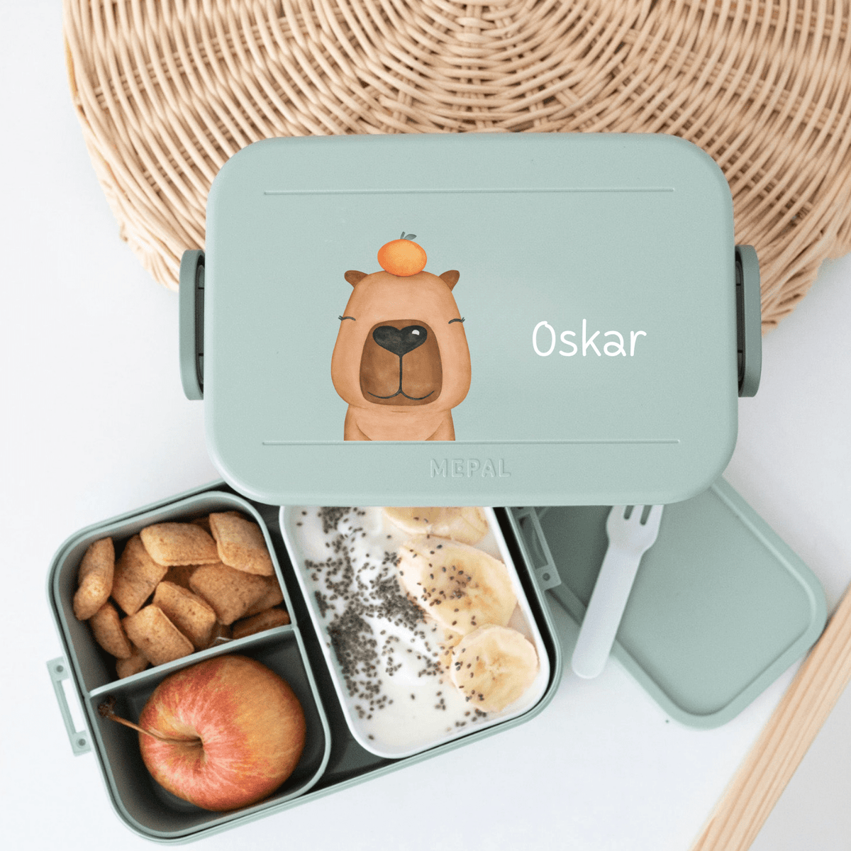 MEPAL Brotdose Kinder personalisiert mit Einsatz — Tiermotiv - wunderwunsch