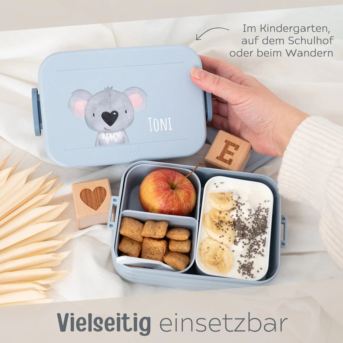 MEPAL Brotdose Kinder personalisiert mit Einsatz — Tiermotiv - wunderwunsch