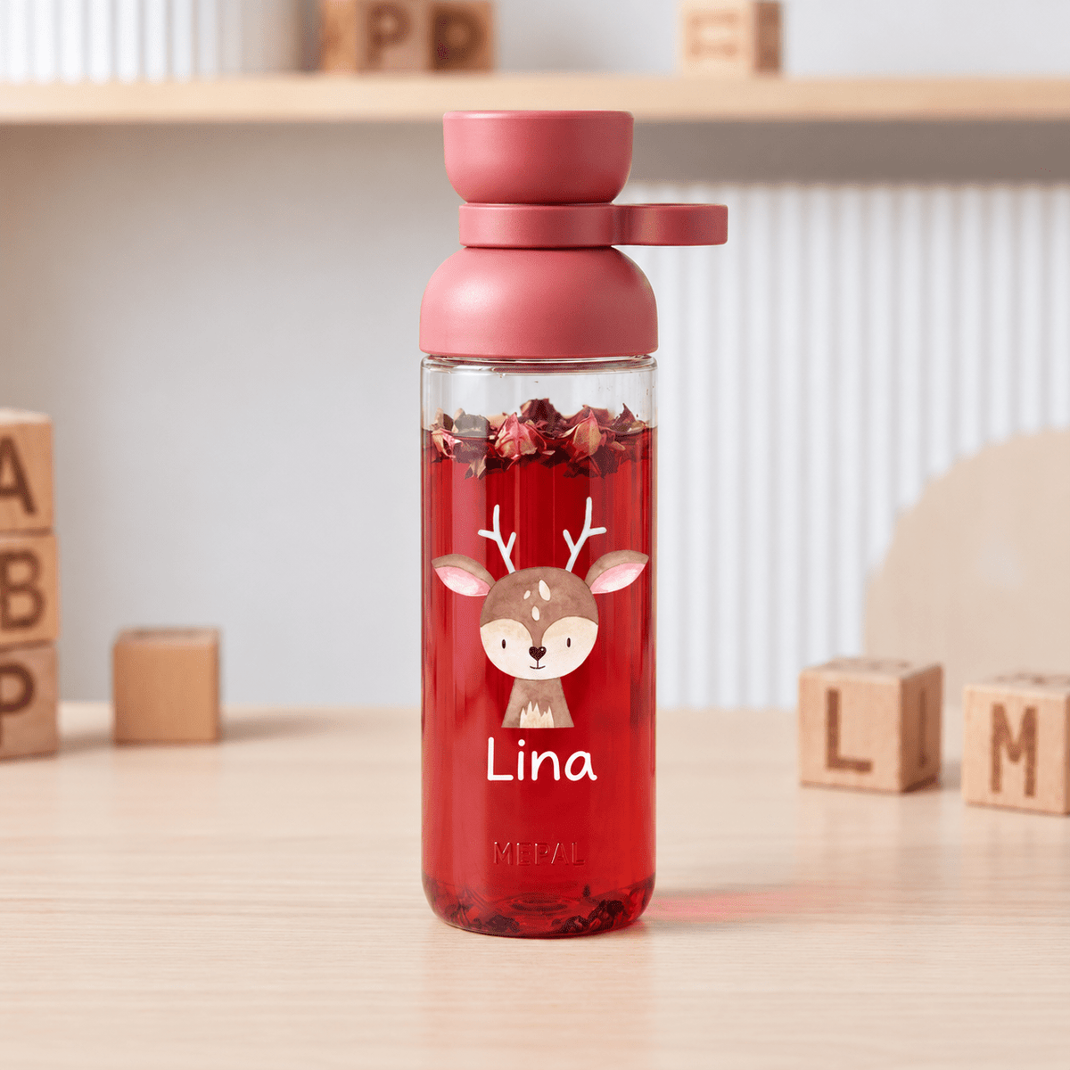 MEPAL Kinder Trinkflasche Vita personalisiert - Tier Aquarell - wunderwunsch