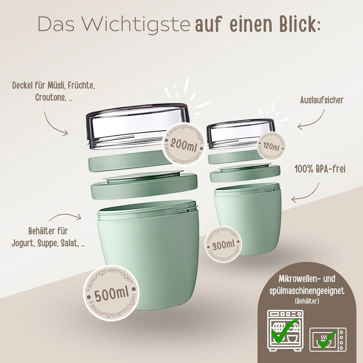 MEPAL Müslibecher personalisiert - Tier Aquarell - wunderwunsch