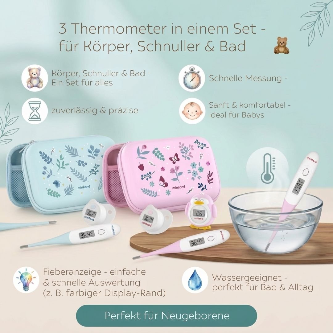 MINILAND Digital Thermometer-Kit 3-teilig personalisiert - wunderwunsch