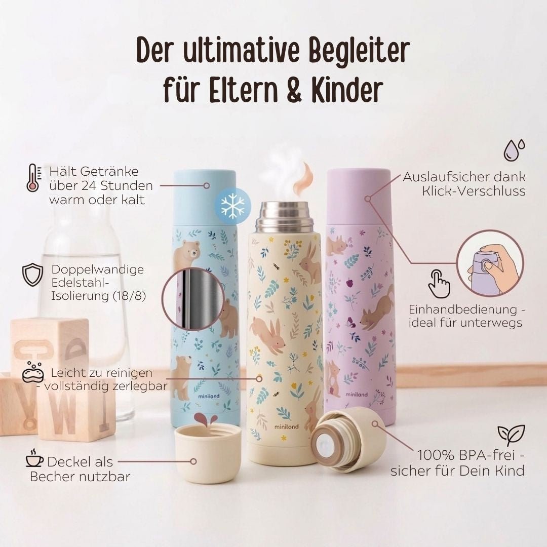 MINILAND Thermosflasche Kinder 500ml personalisiert - wunderwunsch