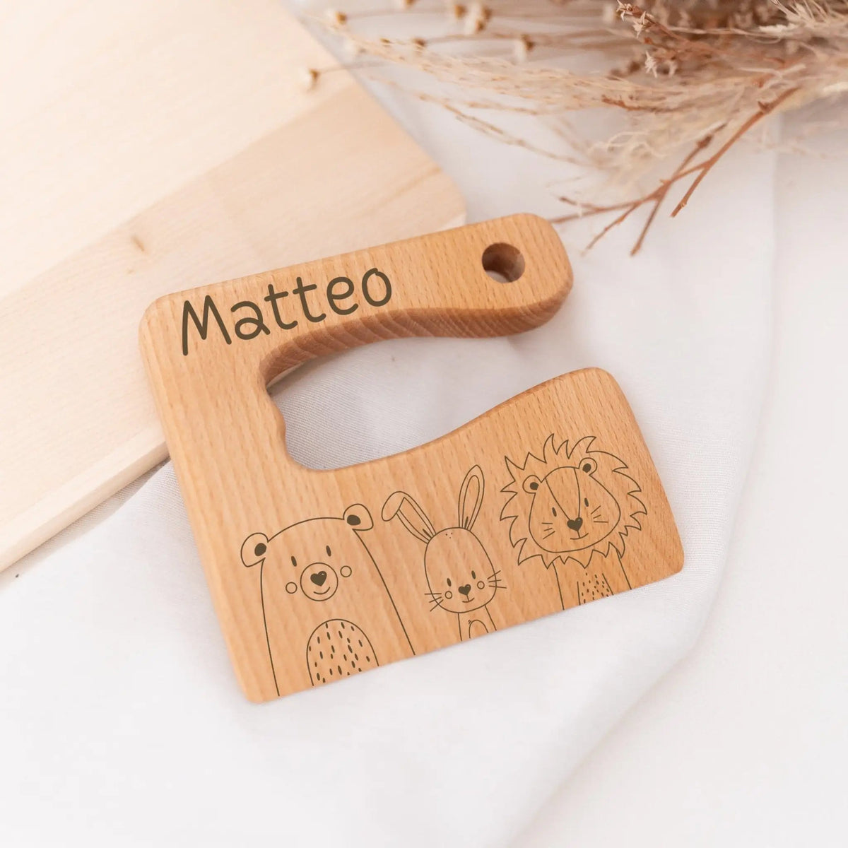Montessori sicheres Kindermesser "Tiere unten" - wunderwunsch