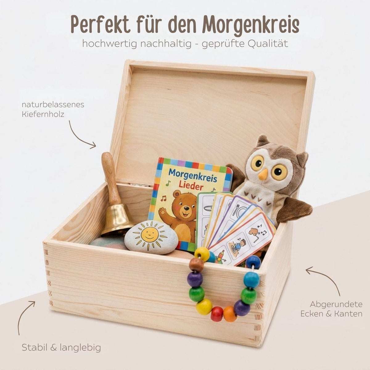 Morgenkreiskiste mit Wunschname – Tiere Aquarell - wunderwunsch