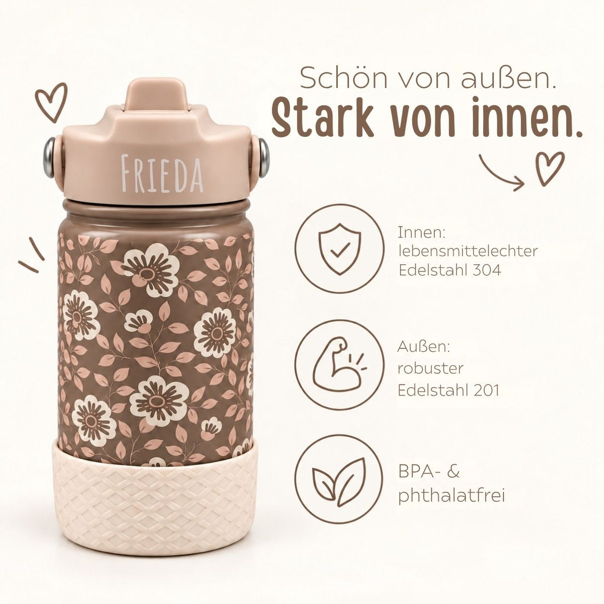 MRS.ERTHA Trinkflasche 350 ml personalisiert - wunderwunsch