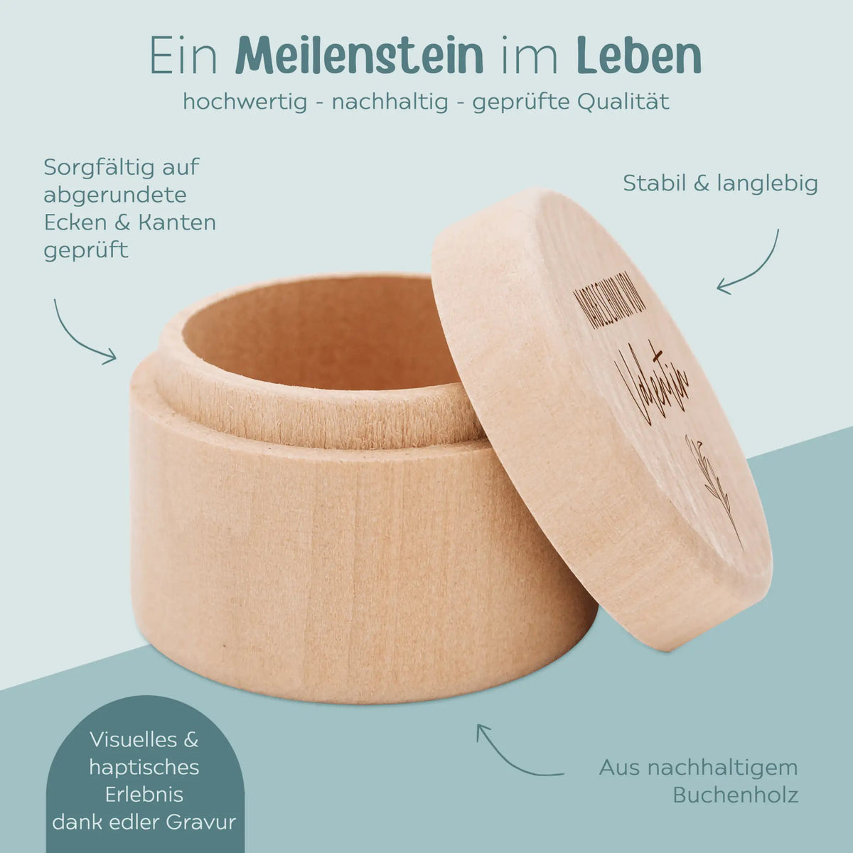Nabelschnur, Locken- oder Milchzahndose personalisiert - wunderwunsch
