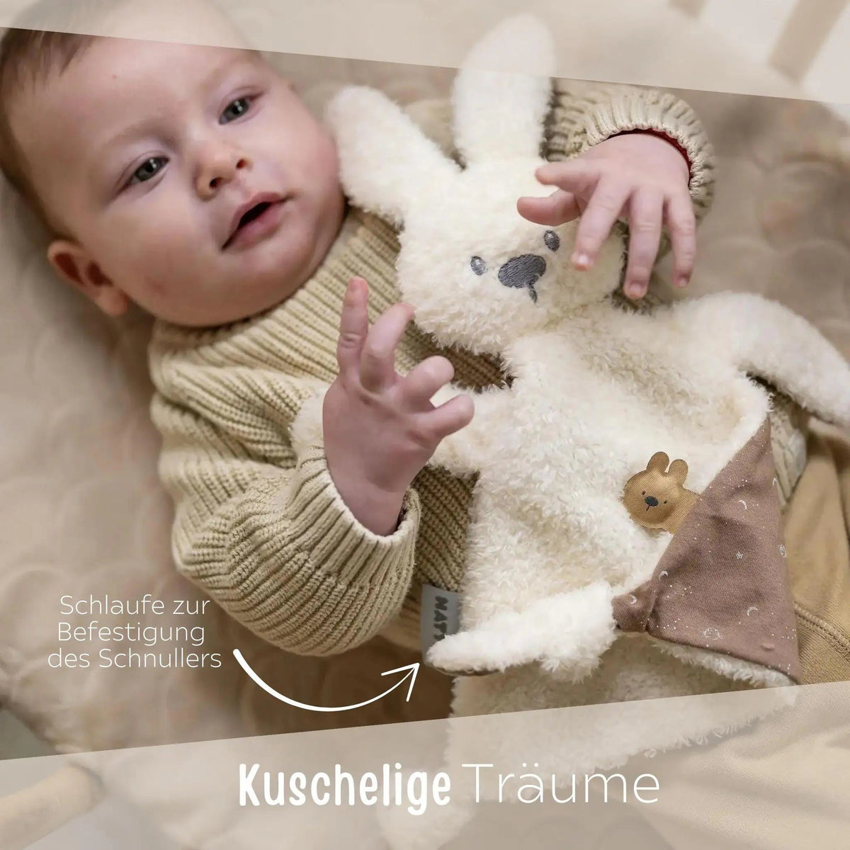 NATTOU Schmusetuch Hase personalisiert - leuchtet im Dunkeln - wunderwunsch