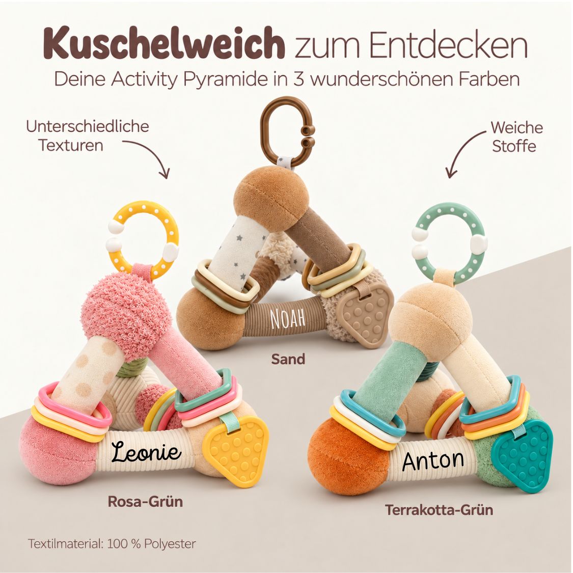 NATTOU Weiche Activity Pyramide personalisiert - wunderwunsch