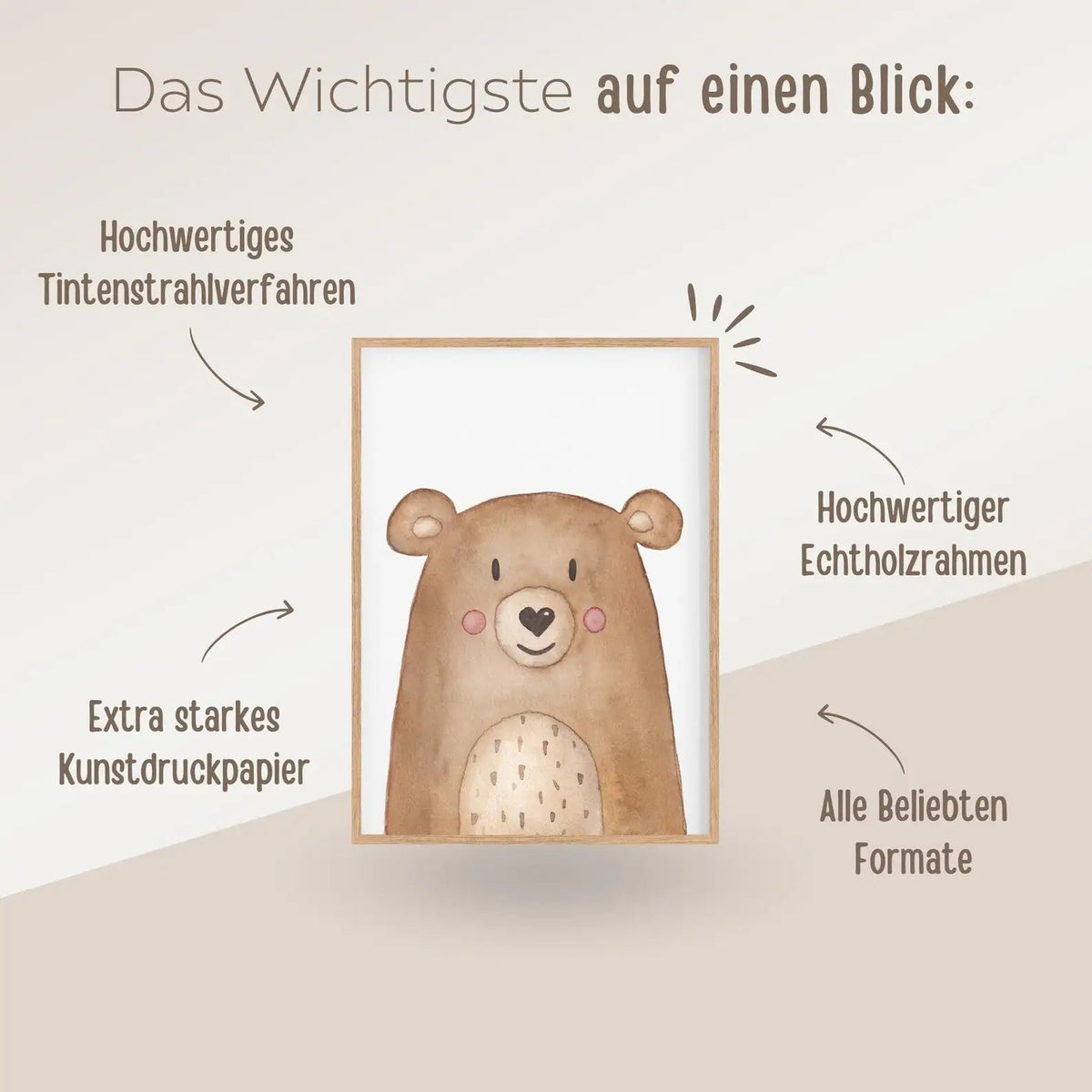 Poster 3er-Set - Tier, Spruch, Regenbogen Aquarell - wunderwunsch