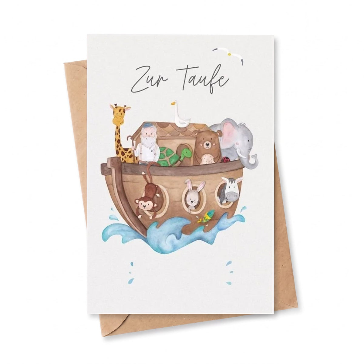 Glückwunschkarte "Arche Noah" zur Taufe - wunderwunsch