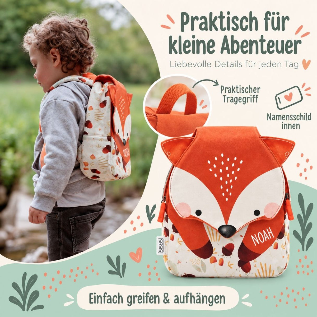 SASSI A5 Mini Rucksack personalisiert - wunderwunsch