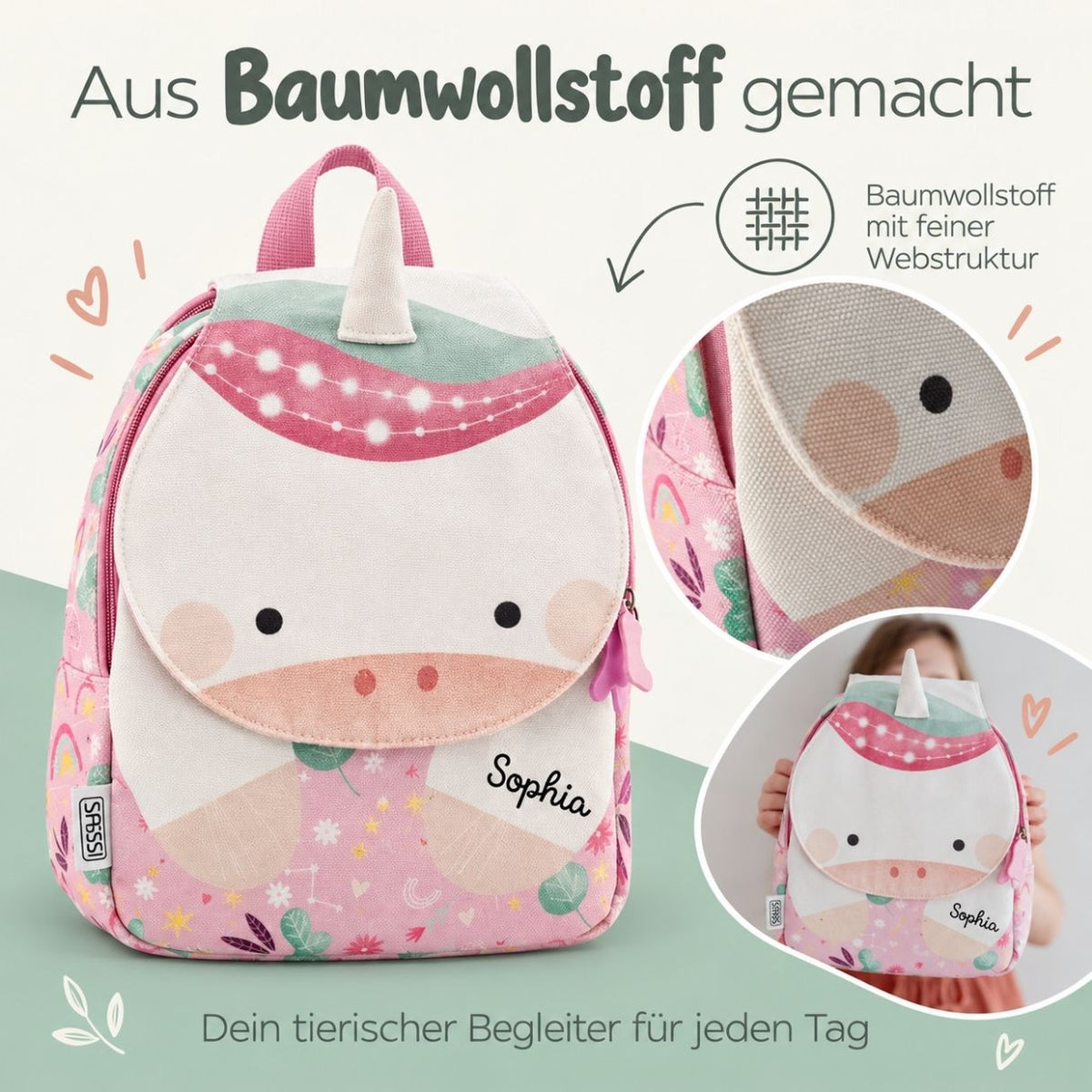 SASSI A5 Mini Rucksack personalisiert - wunderwunsch