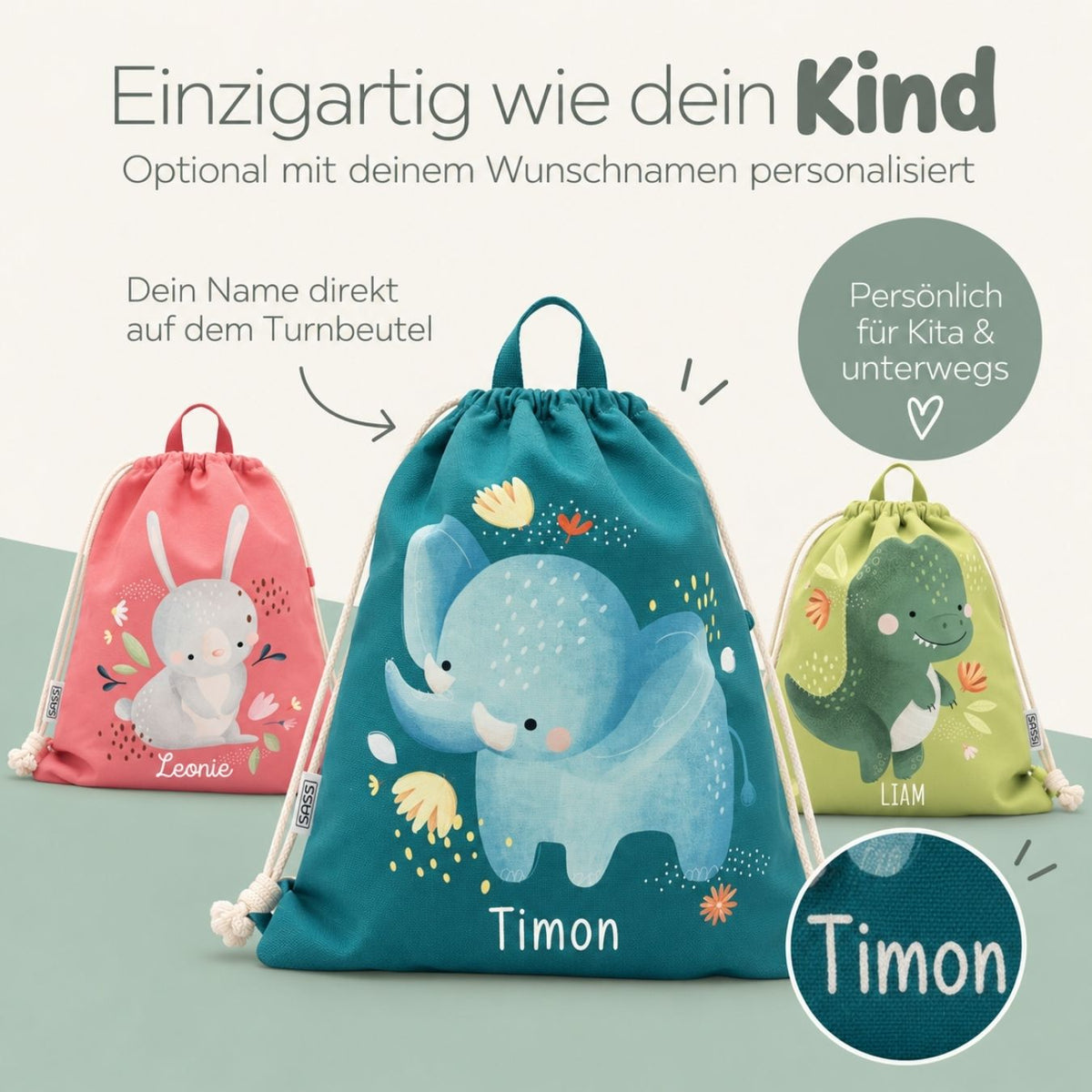 SASSI Turnbeutel personalisiert - wunderwunsch