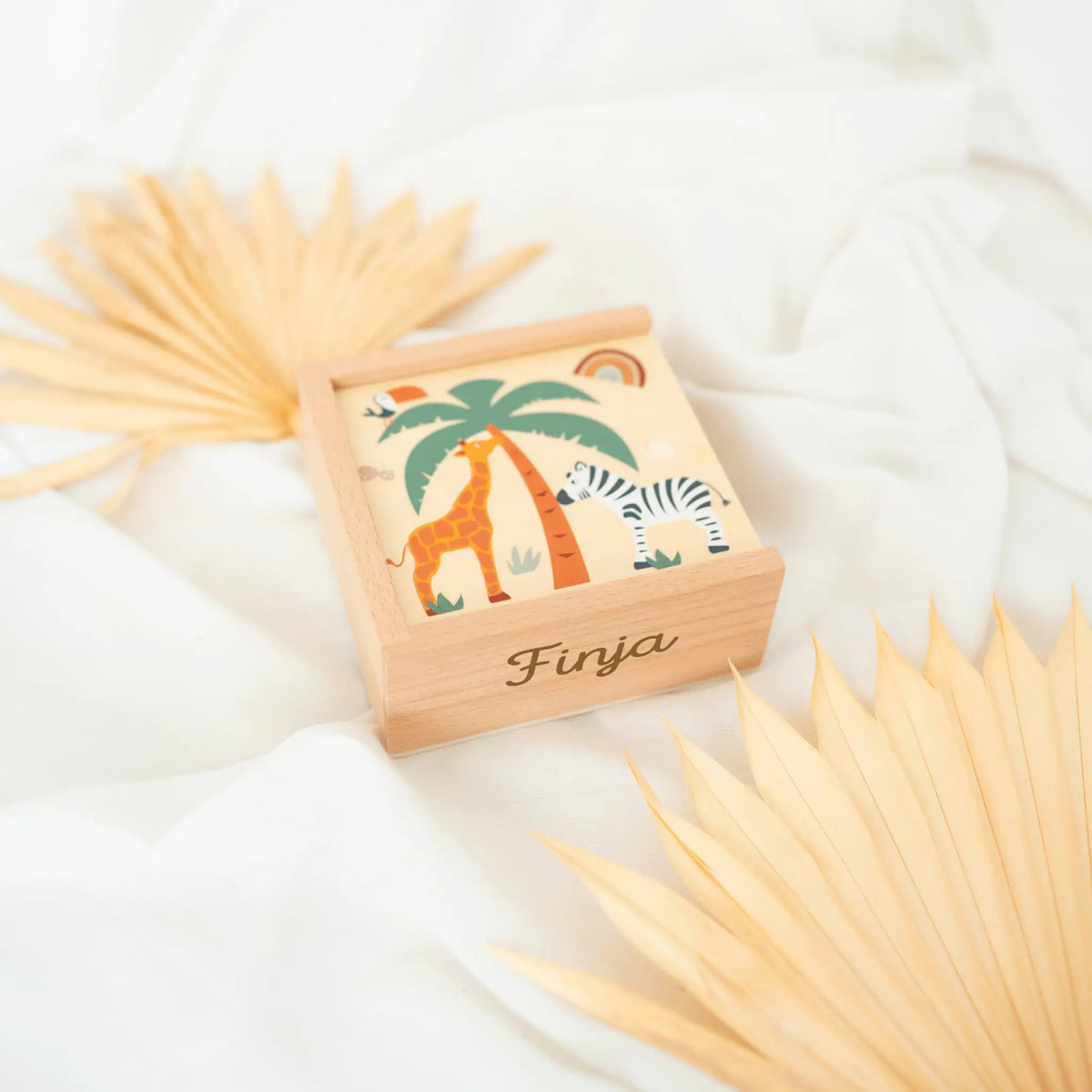 SMALL FOOT Memo Spiel Safari Holz personalisiert - wunderwunsch