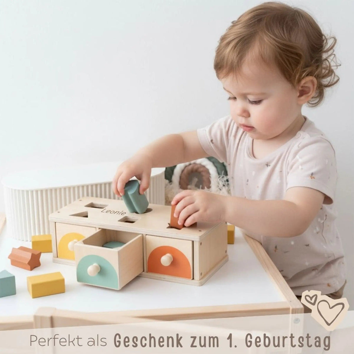 SMALL FOOT Montessori Steck-Schubladenbox personalisierbar - wunderwunsch