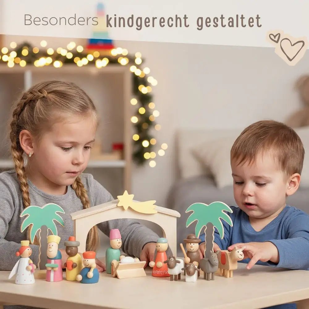SMALL FOOT Holzkrippe Weihnachtsgeschichte personalisiert - wunderwunsch