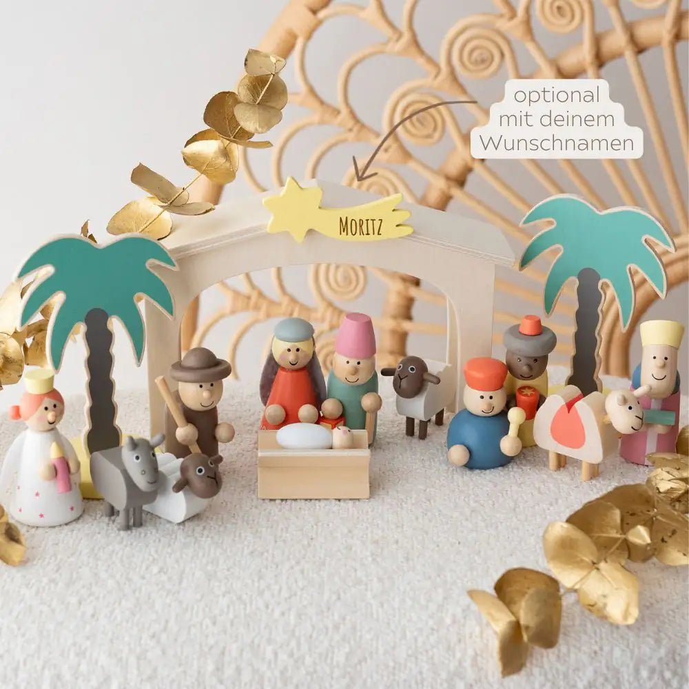 SMALL FOOT Holzkrippe Weihnachtsgeschichte personalisiert - wunderwunsch