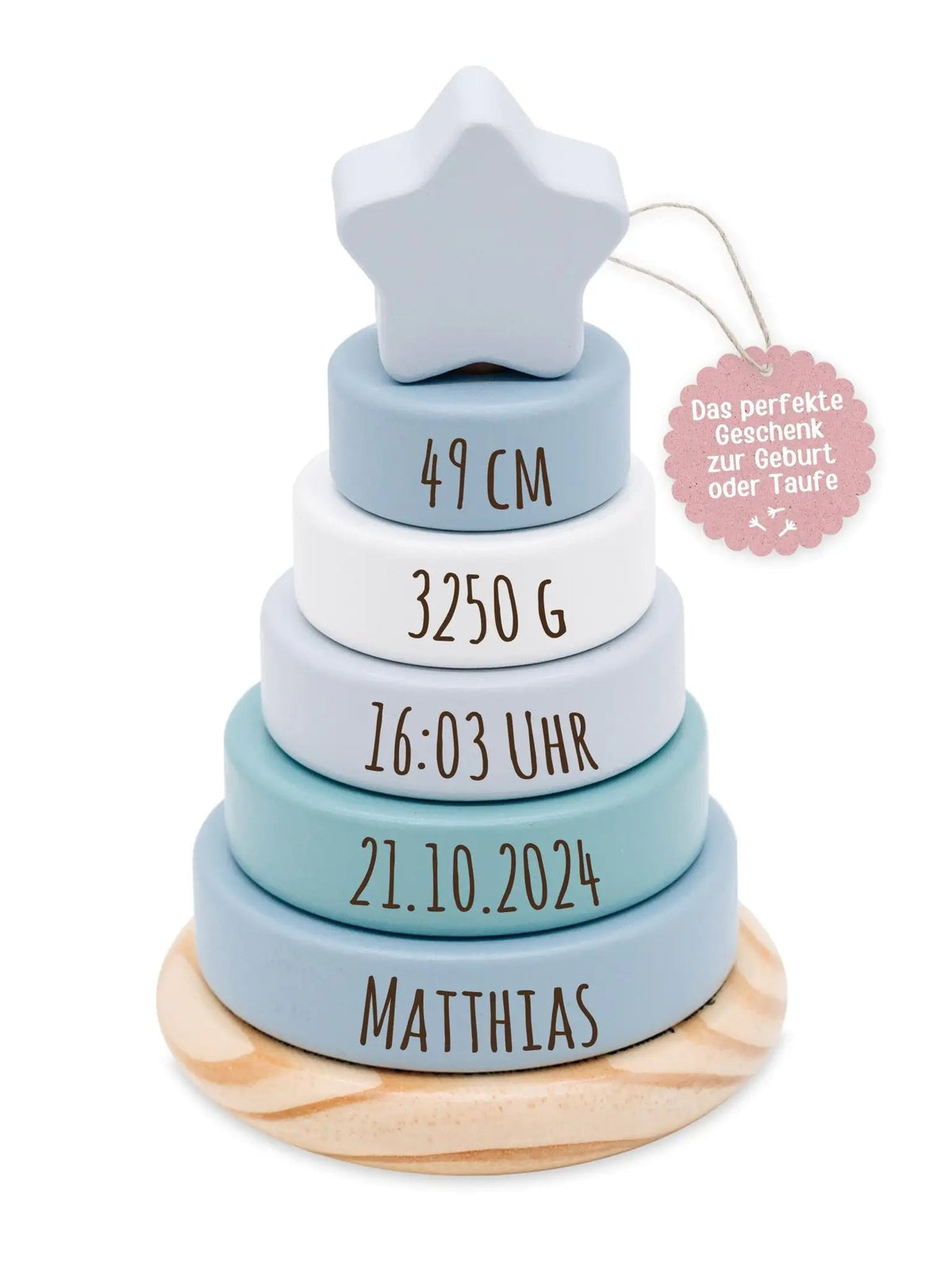 Small foot Stapelturm Holz personalisiert - wunderwunsch