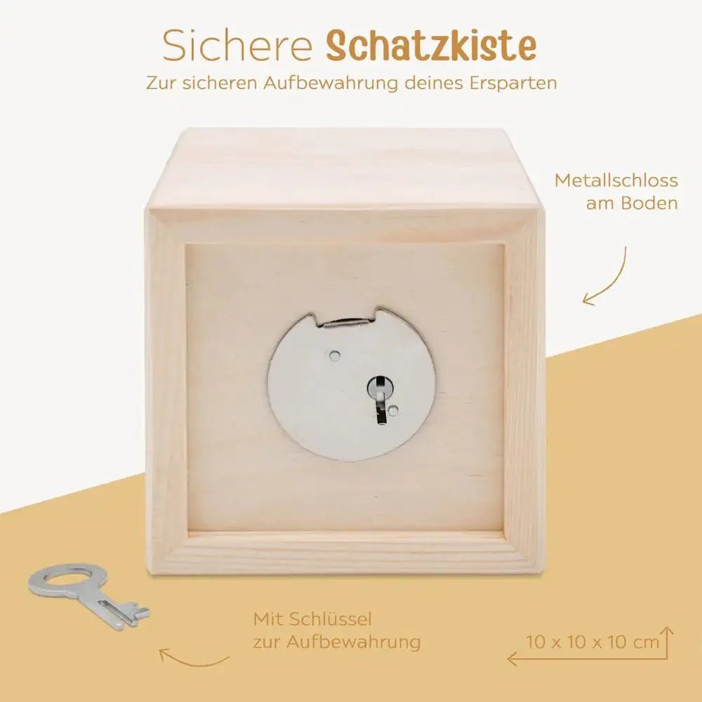 Spardose Holz personalisiert - Taufe Arche Noah Tiere Aquarell - wunderwunsch