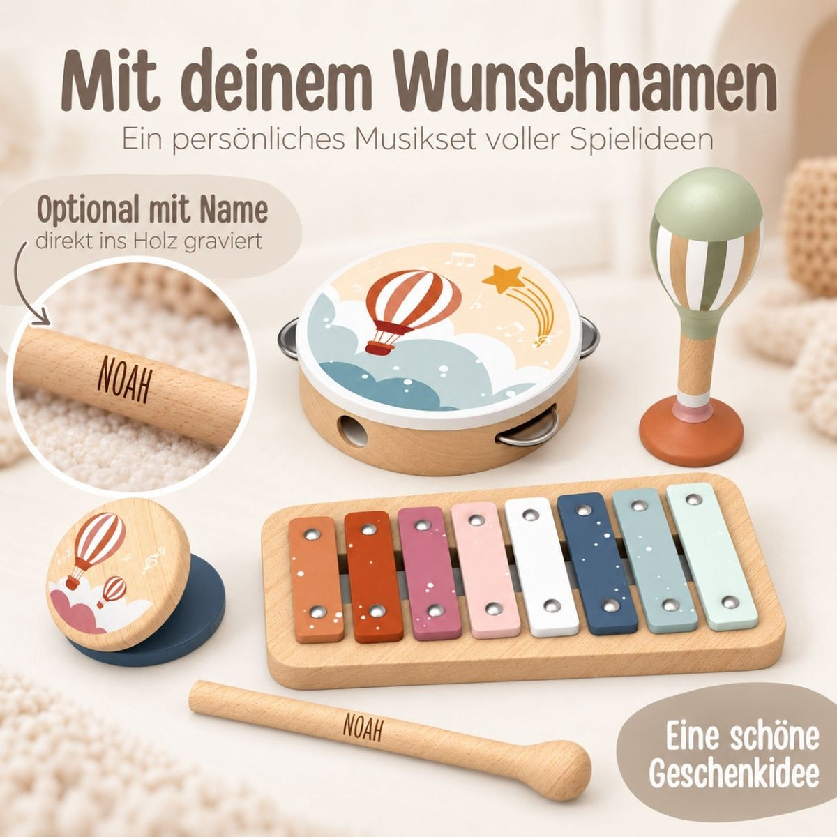 SPEEDY MONEKY Musikset Farbmix personalisiert - wunderwunsch