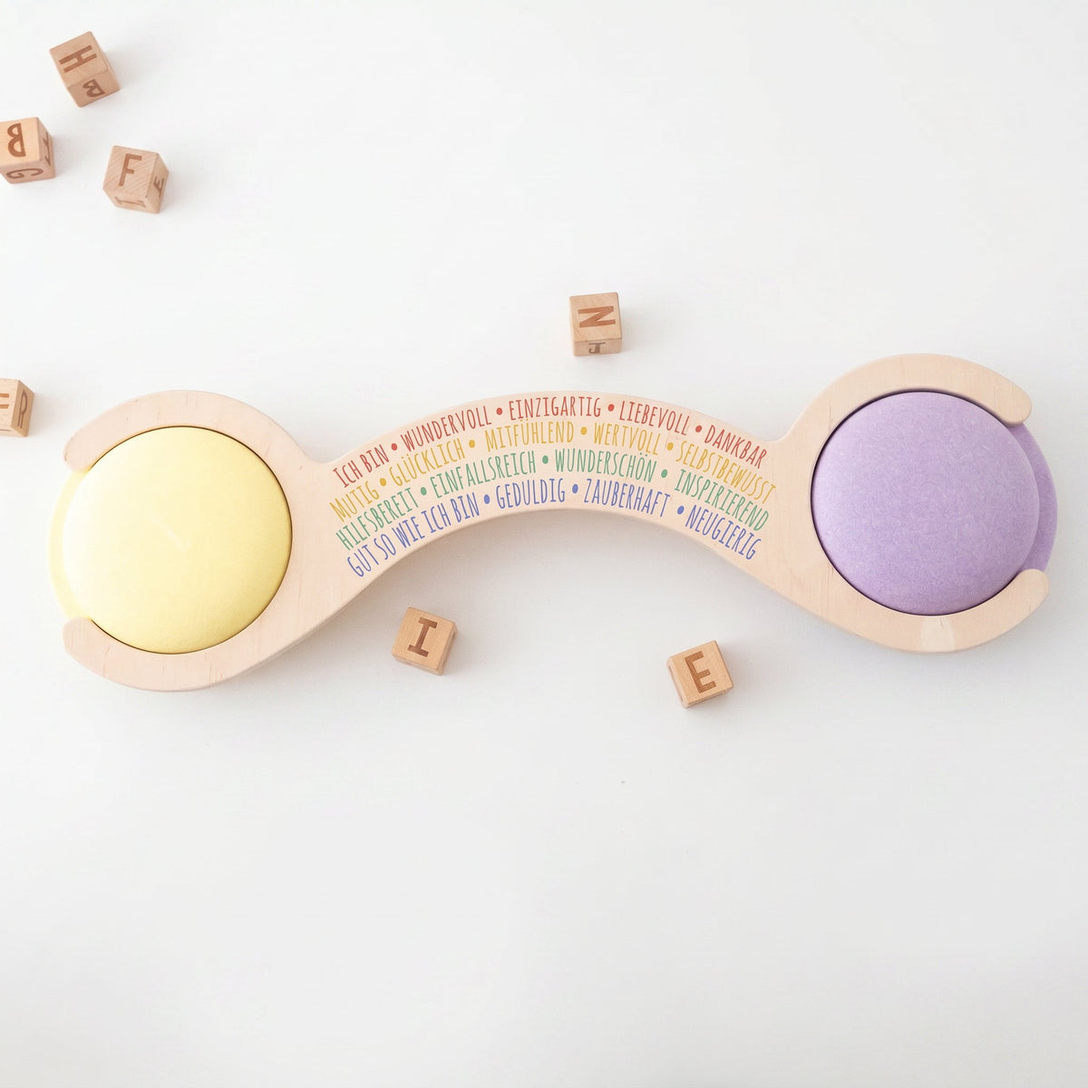 STAPELWELT Abenteuerbrücke "Regenbogen" aus Holz - Affirmationen - wunderwunsch