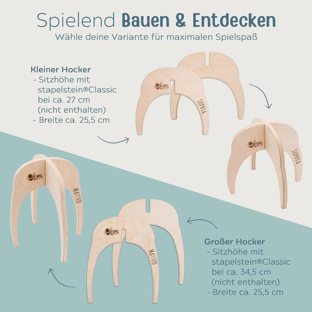 STAPELWELT Hocker aus Holz - wunderwunsch