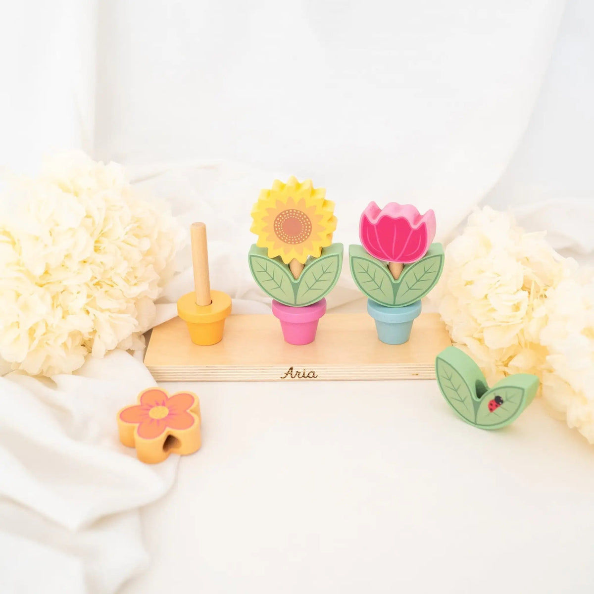Steckspiel "Blumen" personalisierbar - wunderwunsch