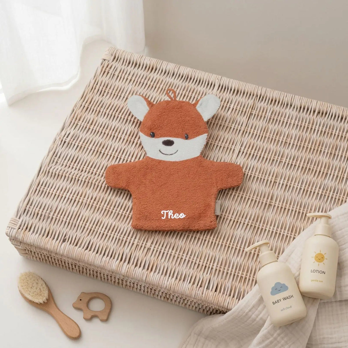 STERNTALER Waschhandschuh Frottee personalisiert - Tiere - wunderwunsch