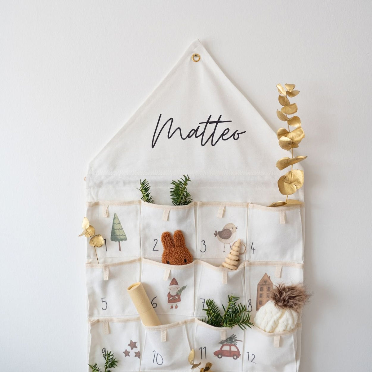 Stoff Adventskalender Winterwald personalisiert - wunderwunsch