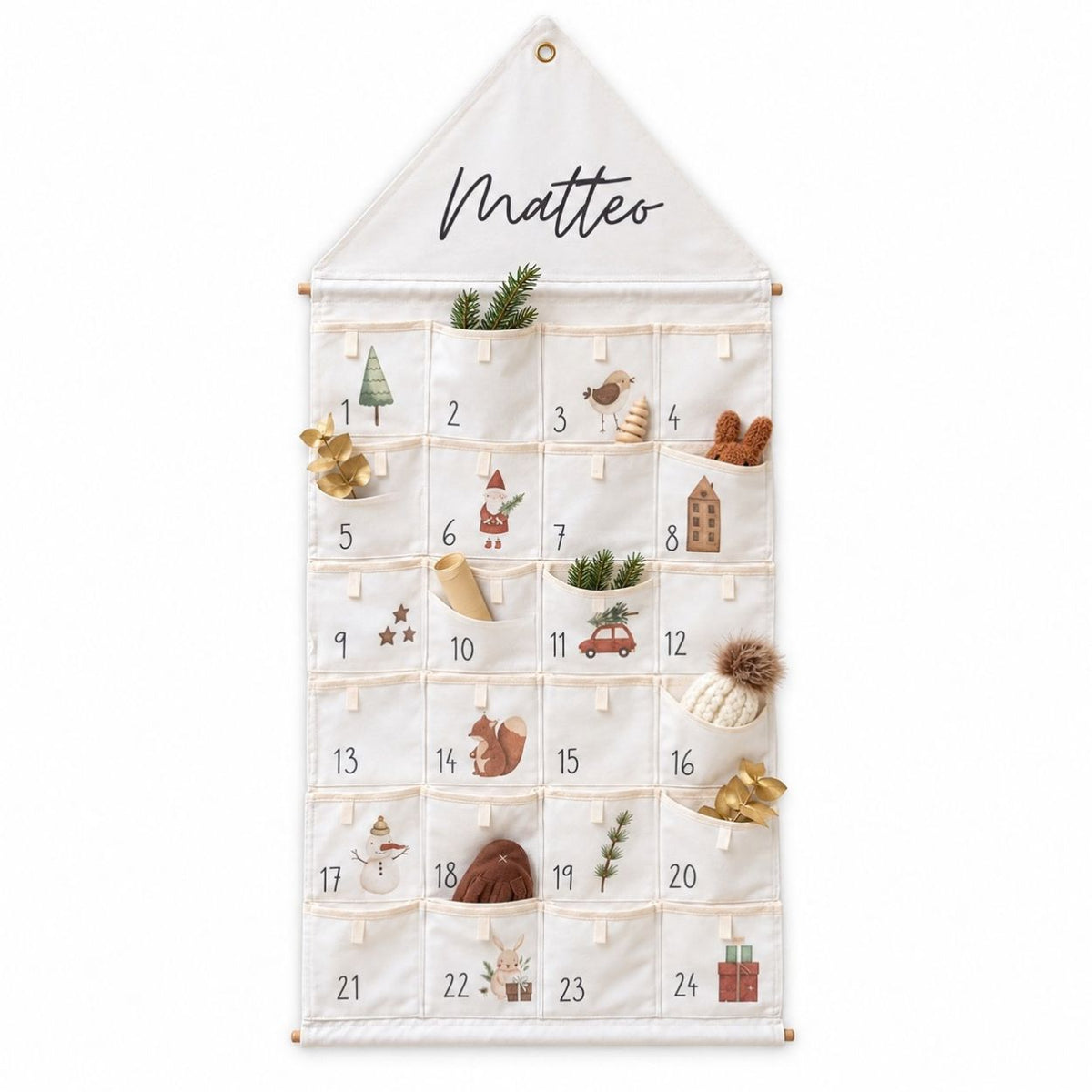 Stoff Adventskalender Winterwald personalisiert - wunderwunsch