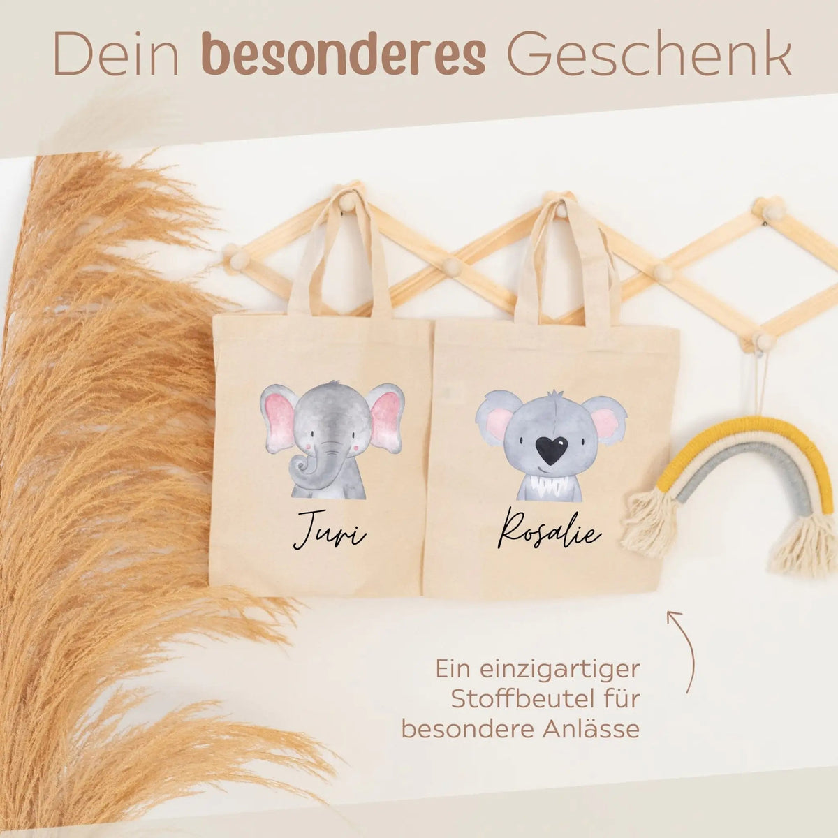 Stoffbeutel "Tier" personalisiert - wunderwunsch